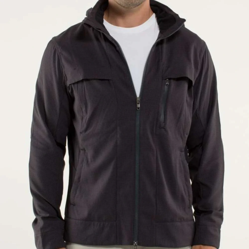Lululemon Relay Jacket Men’s Large L Houndstooth Swift Mojave Packable‎ Hood